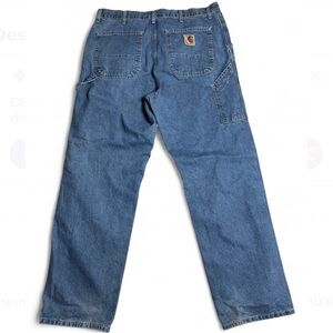 Carhart Men's Carpenter Blue Denim Work Jeans B13DST 42x35